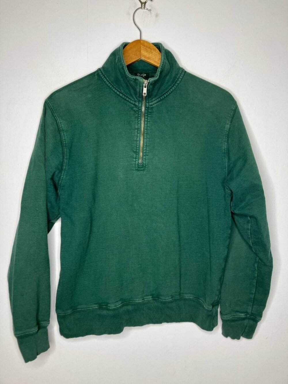 John Galt Women's One Size Medium Green Qtr Zip Pullover Sweatshirt